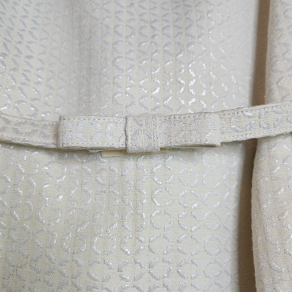 Alex Marie Vintage White Sleeveless Sheath Dress Midi, Metalic Details Size 8 - Picture 9 of 14